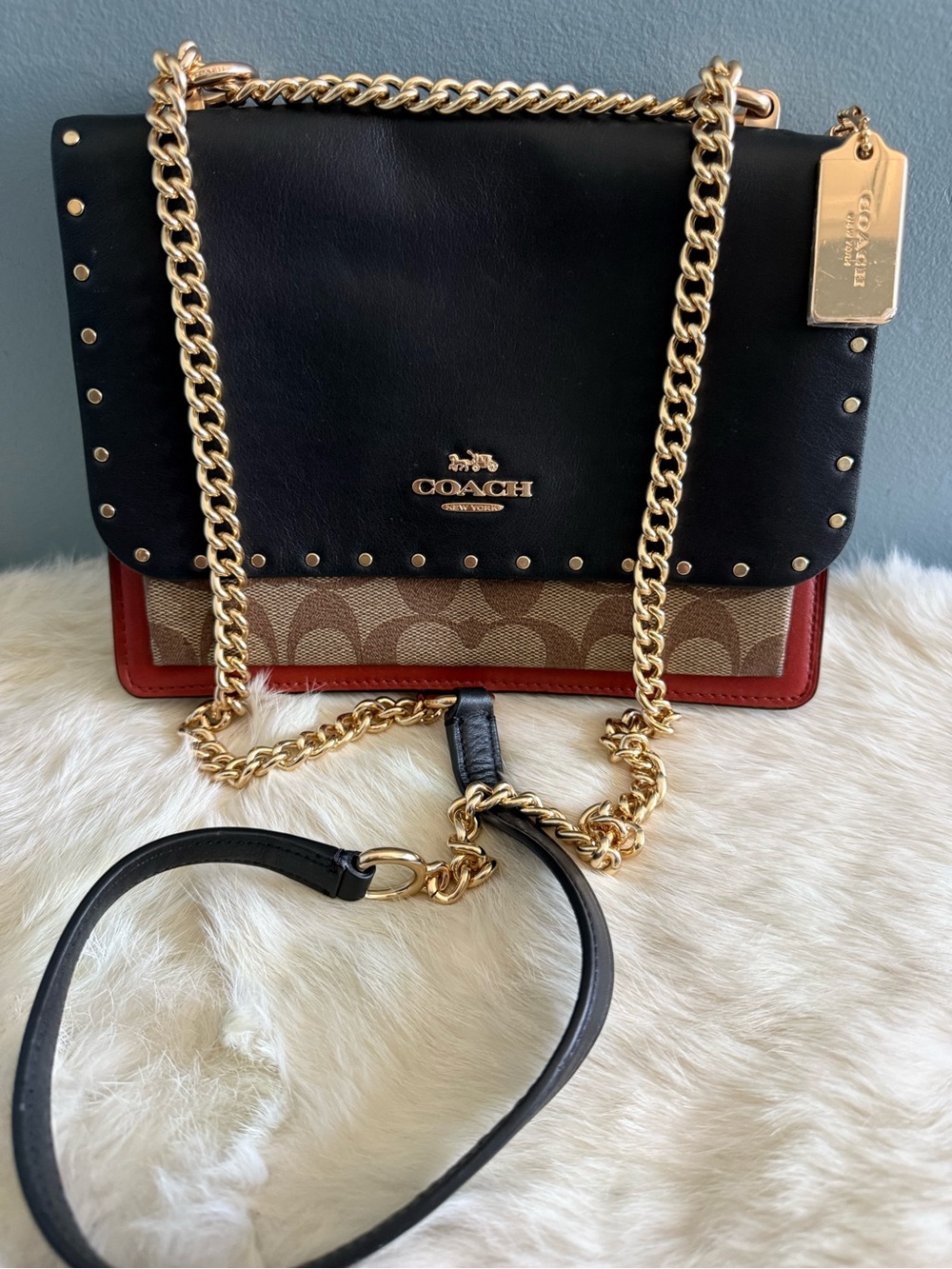 Coach Klare Signature Canvas Crossbody with Rivets